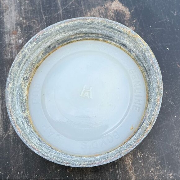 Lot of Two Antique Atlas Mason Jar Lid | Zinc Porcelain Top 2.5” Vintage - Picture 4 of 4
